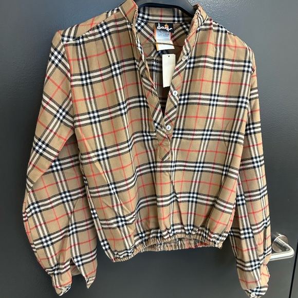 The Bay S NWT VINTAGE Check Plaid slight crop- yes this is NWT from 30 years ago - Picture 2 of 13